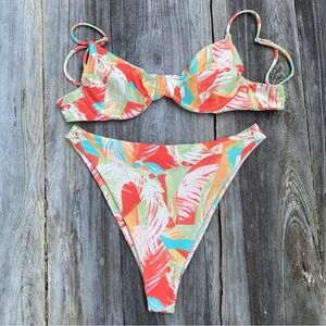 SKATIE Kate Top & Kelly Bottom Bikini Set in Sunset Size Small/Large